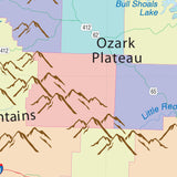 Arkansas Primary Thematic Wall Map - KA-S-AR-PRMRY-PAPER - Ultimate Globes