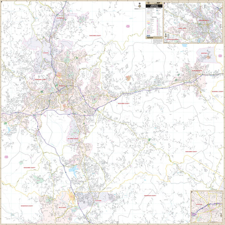 Asheville, NC Wall Map - KA-C-NC-ASHEVILLE-PAPER - Ultimate Globes