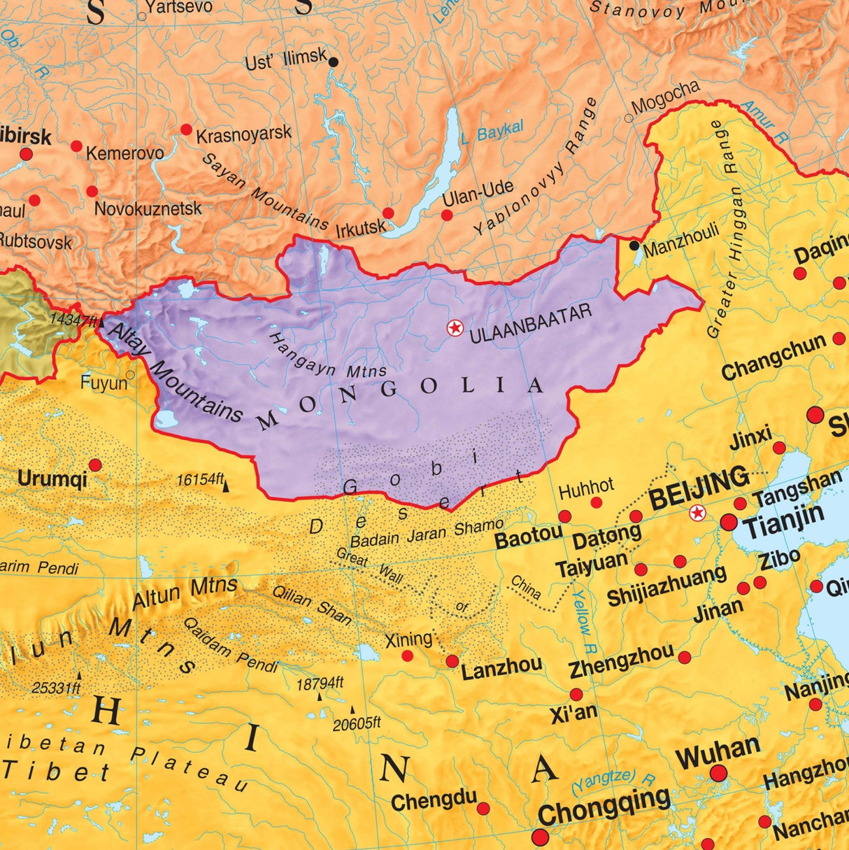 Asia Advanced Political Wall Map - KA-ASIA-ADV-POL-57X42-PAPER - Ultimate Globes