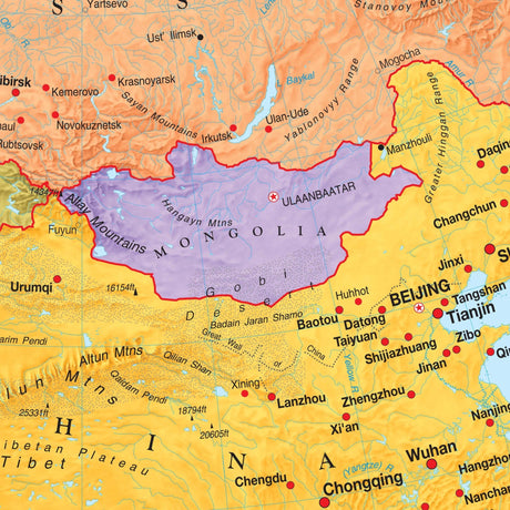 Asia Advanced Political Wall Map - Ultimate Globes - POD - KA - ASIA - ADV - POL - 57X42 - PAPER - Ultimate Globes