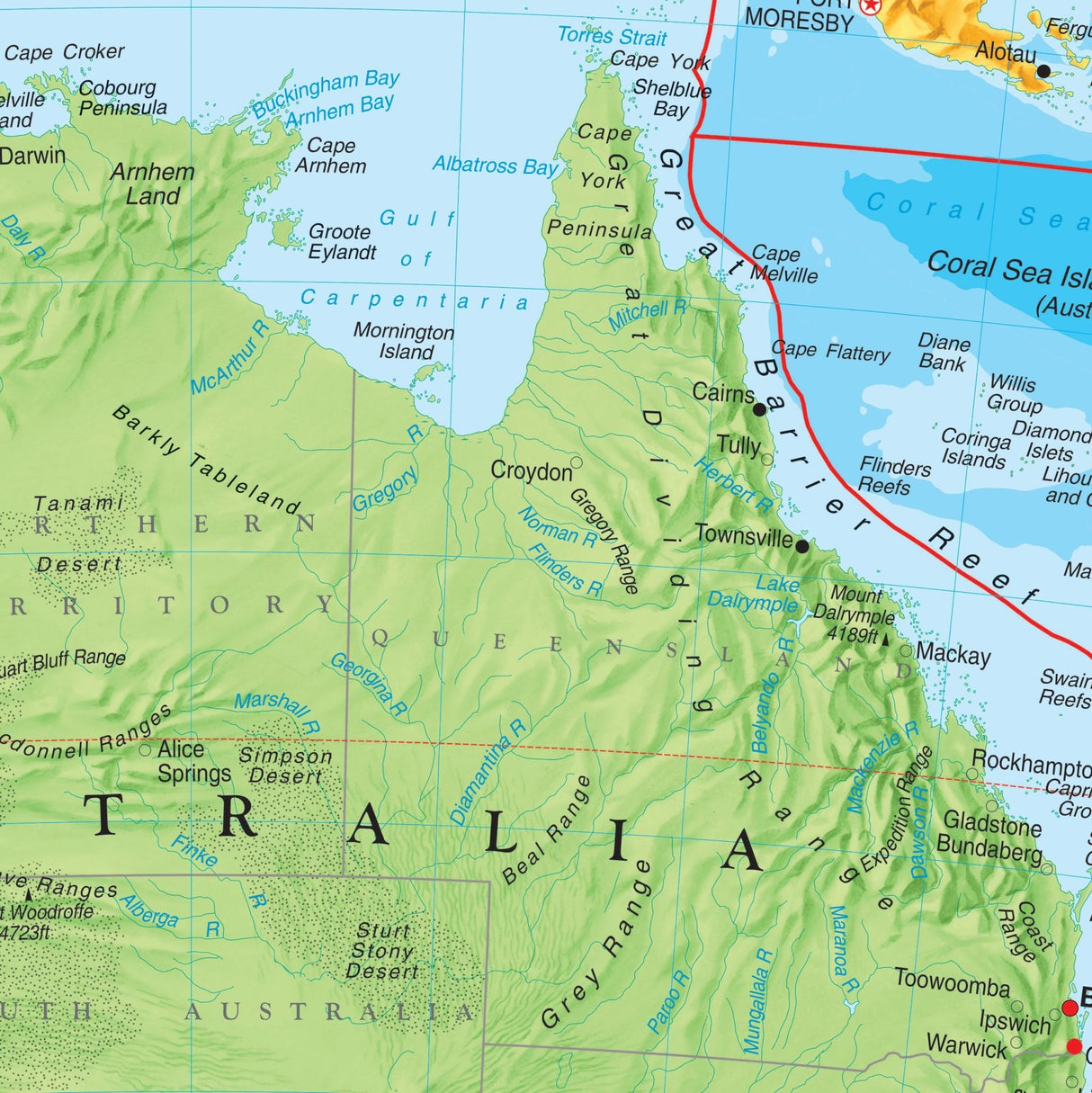 Australia Advanced Political Wall Map - KA-AUSTRALIA-ADV-POL-57X42-PAPER - Ultimate Globes