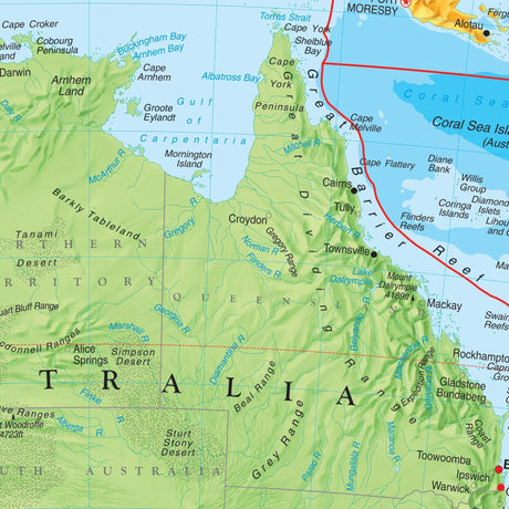 Australia Advanced Political Wall Map - Ultimate Globes - POD - KA - AUSTRALIA - ADV - POL - 57X42 - PAPER - Ultimate Globes