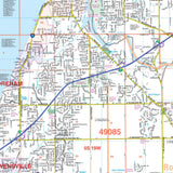 Benton Harbor & Berrien County, MI Wall Map - KA-C-MI-BENTONHARBOR-PAPER - Ultimate Globes