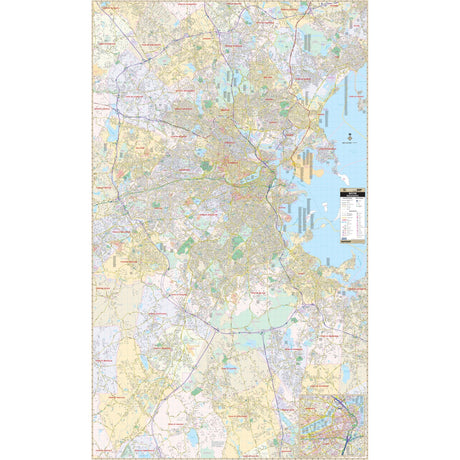 Boston, MA Wall Map - Ultimate Globes - POD - KA - C - MA - BOSTON - PAPER - Ultimate Globes