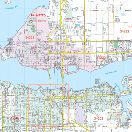 Bradenton & Manatee County, FL Wall Map - Ultimate Globes - POD - KA - C - FL - BRADENTON - PAPER - Ultimate Globes