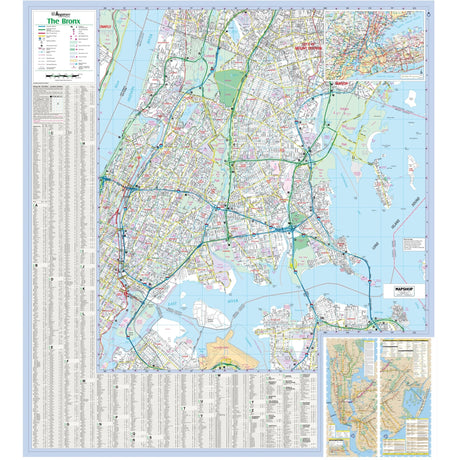 Bronx, NY Wall Map - Ultimate Globes - POD - KA - C - NY - BRONX - PAPER - Ultimate Globes