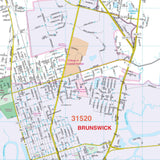 Brunswick, GA Wall Map - KA-C-GA-BRUNSWICK-PAPER - Ultimate Globes