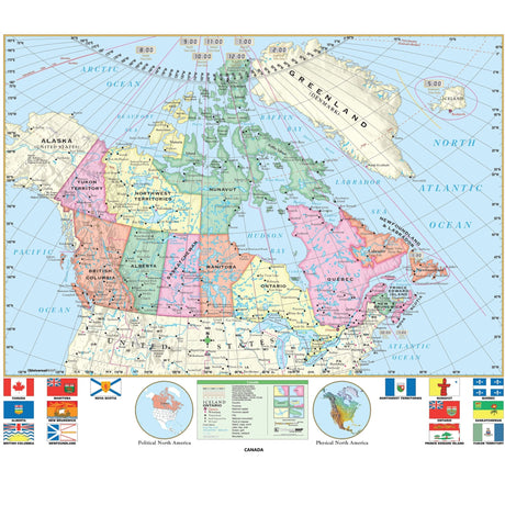 Canada Essential Wall Map - KA-CANADA-ESSTL-42X53-PAPER - Ultimate Globes