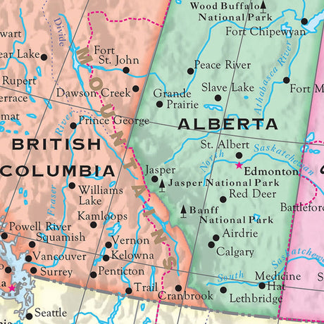 Canada Essential Wall Map - Ultimate Globes - POD - KA - CANADA - ESSTL - 42X53 - PAPER - Ultimate Globes