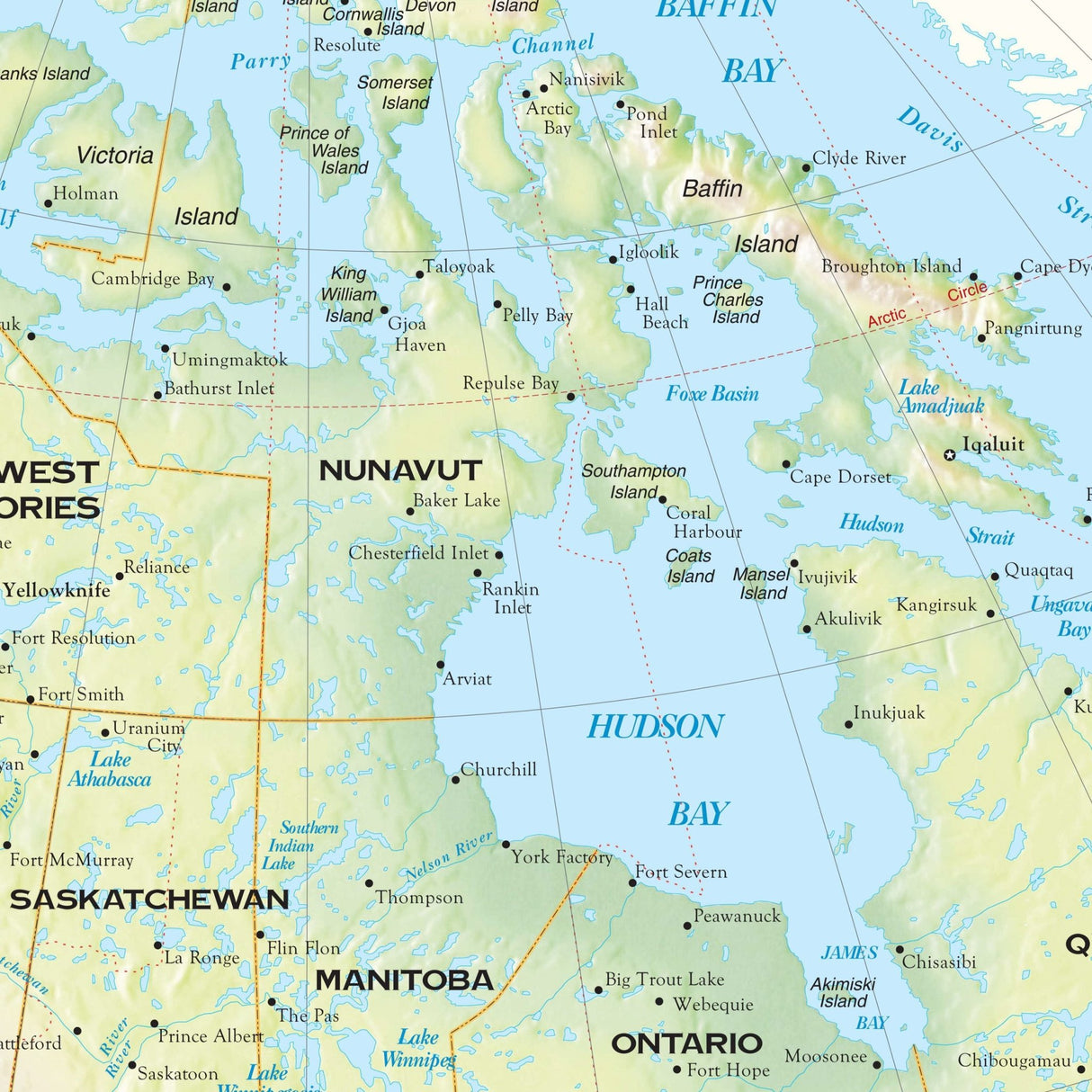 Canada Shaded Relief Wall Map - KA-CANADA-SHR-38X29-PAPER - Ultimate Globes