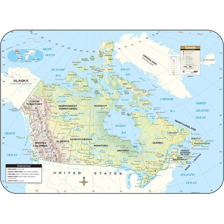 Canada Shaded Relief Wall Map - KA-CANADA-SHR-38X29-PAPER - Ultimate Globes