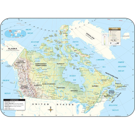 Canada Shaded Relief Wall Map - Ultimate Globes - POD - KA - CANADA - SHR - 38X29 - PAPER - Ultimate Globes