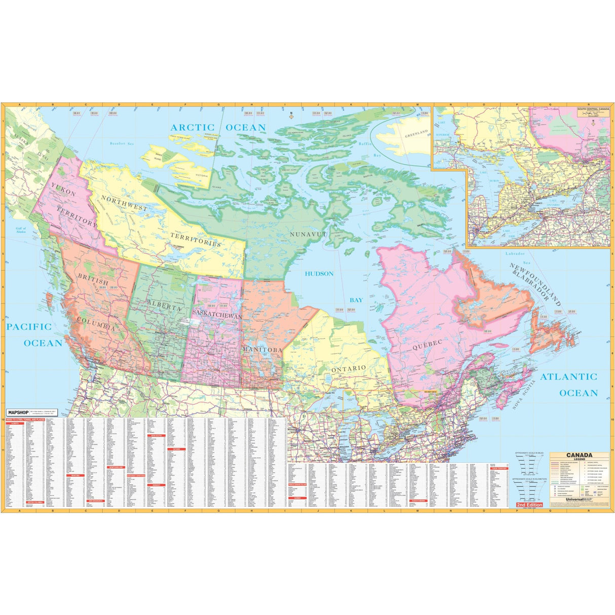 Canada Wall Map - KA-CANADA-WALL-62X42-PAPER - Ultimate Globes