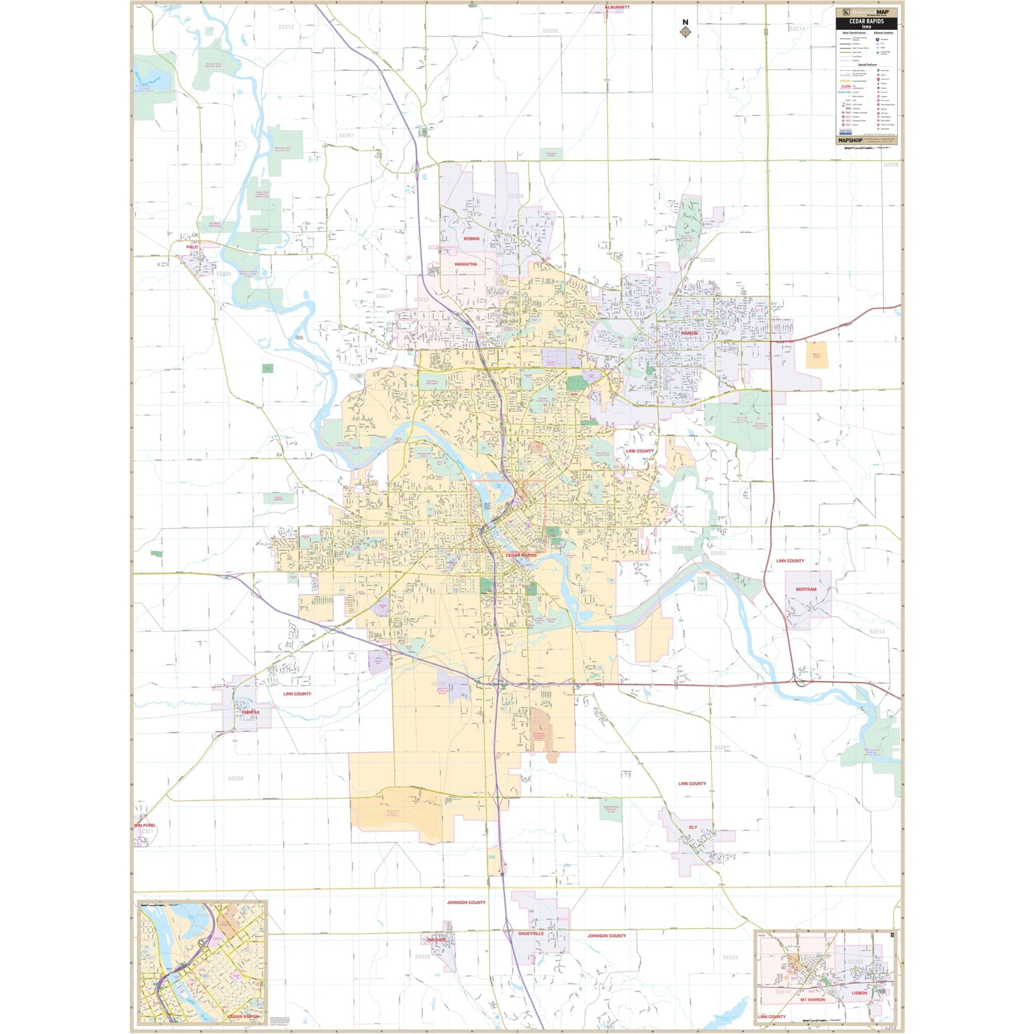 Cedar Rapids Iowa Zip Code Map Iowa MSA Selection Map