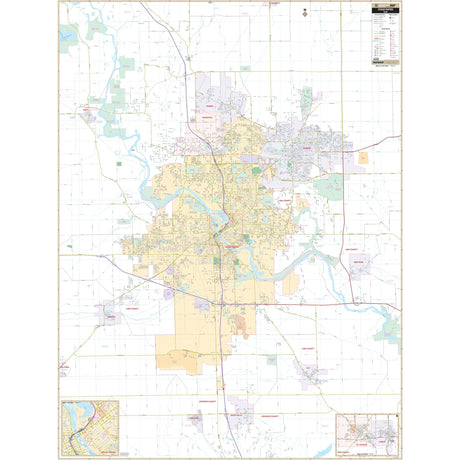 Cedar Rapids, IA Wall Map - Ultimate Globes - POD - KA - C - IA - CEDARRAPIDS - PAPER - Ultimate Globes