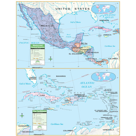 Central America Primary Wall Map - Ultimate Globes - POD - KA - CAM - PRMRY - 42X53 - PAPER - Ultimate Globes