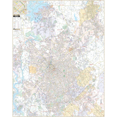 Charlotte, NC Wall Map - Ultimate Globes - POD - KA - C - NC - CHARLOTTE - PAPER - Ultimate Globes