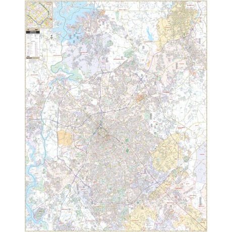 Charlotte, NC Wall Map - KA-C-NC-CHARLOTTE-PAPER - Ultimate Globes