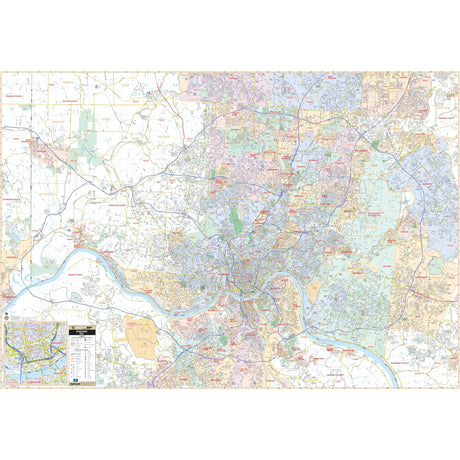 Cincinnati, OH Wall Map - Ultimate Globes - POD - KA - C - OH - CINCINNATI - PAPER - Ultimate Globes