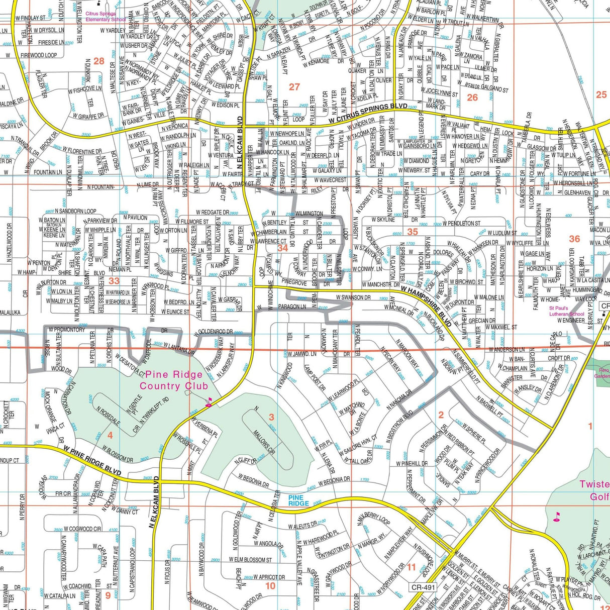 Citrus County, FL Wall Map - KA-C-FL-CITRUS-PAPER - Ultimate Globes