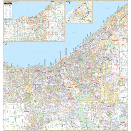 Cleveland & Cuyahoga County, OH Wall Map - KA-C-OH-CLEVELAND-PAPER - Ultimate Globes