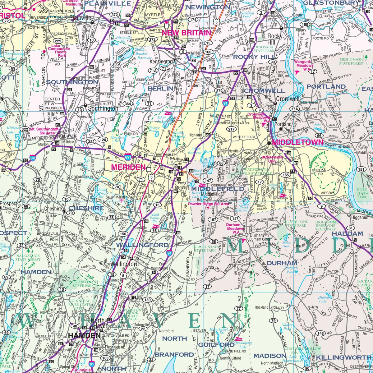 Connecticut State Wall Maps | Office & Classroom | Ultimate Globes