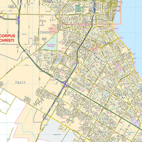 Corpus Christi, TX Wall Map - Ultimate Globes - POD - KA - C - TX - CORPUSCHRISTI - PAPER - Ultimate Globes