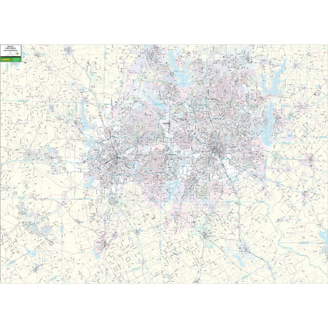 Dallas-Fort Worth, TX Major Thoroughfares Wall Map - KA-C-TX-DFWTFARES-PAPER - Ultimate Globes
