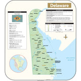 Delaware Shaded Relief State Wall Map - KA-S-DE-SHR-33X38-PAPER - Ultimate Globes