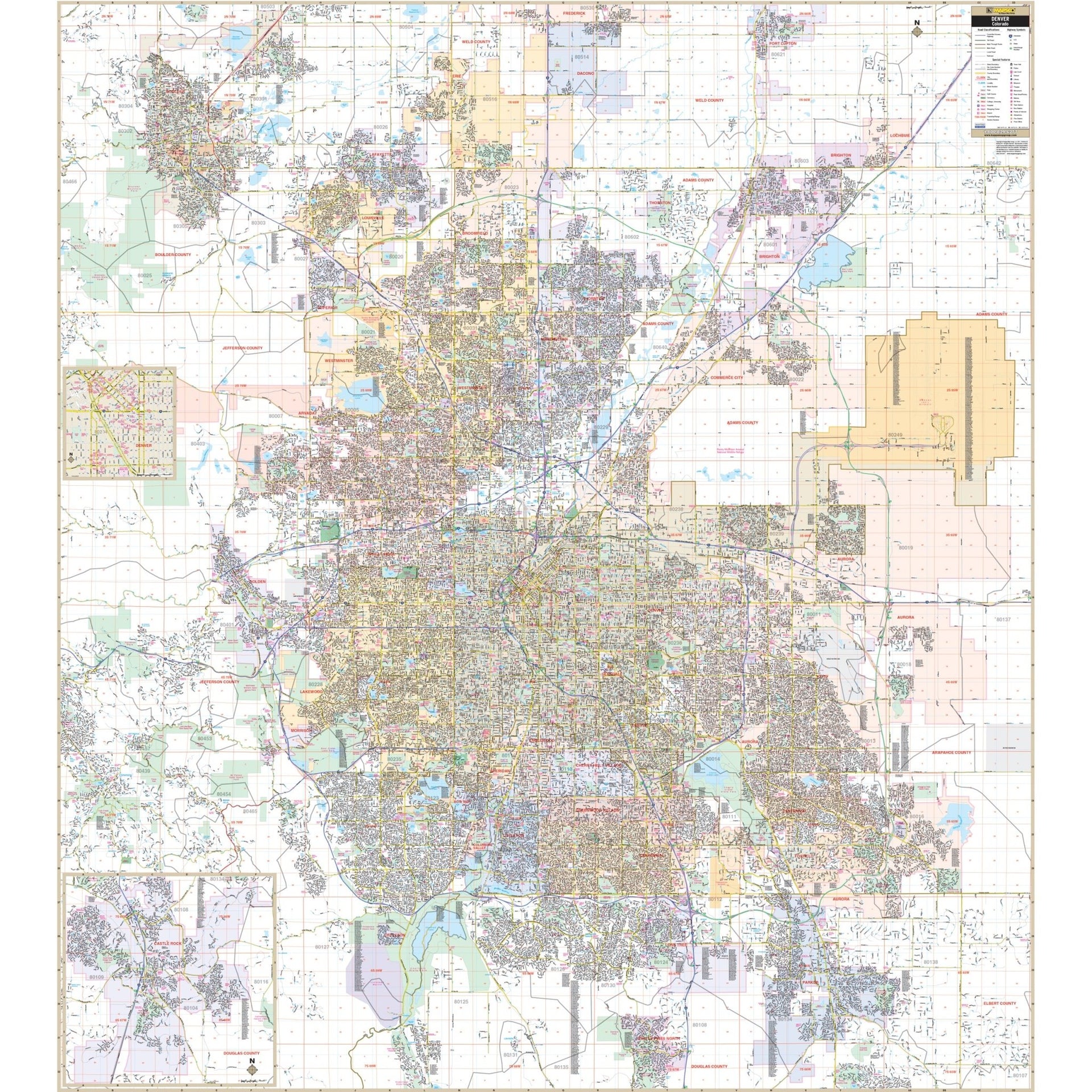 Denver Co Metro Area Wall Map » Shop City \u0026 County Maps – Ultimate Globes, image size:1920x1920