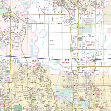 Des Moines, IA Wall Map - Ultimate Globes - POD - KA - C - IA - DESMOINES - PAPER - Ultimate Globes