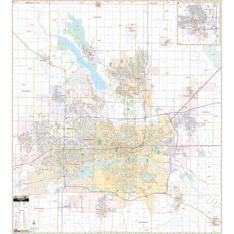 Des Moines, IA Wall Map - Ultimate Globes - POD - KA - C - IA - DESMOINES - PAPER - Ultimate Globes