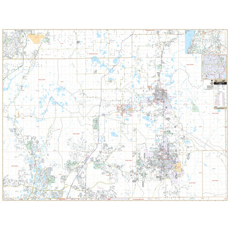 Eastern Pasco County, FL Wall Map - Ultimate Globes - POD - KA - C - FL - PASCOEAST - PAPER - Ultimate Globes