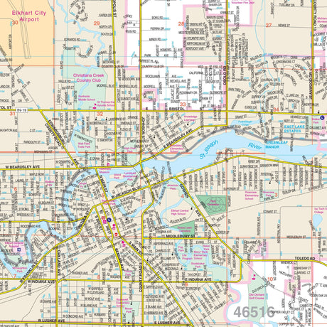 Elkhart County, IN Wall Map - Ultimate Globes - POD - KA - C - IN - ELKHART - PAPER - Ultimate Globes