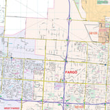 Fargo, ND & Moorhead, MN Wall Map - KA-C-ND-FARGO-PAPER - Ultimate Globes
