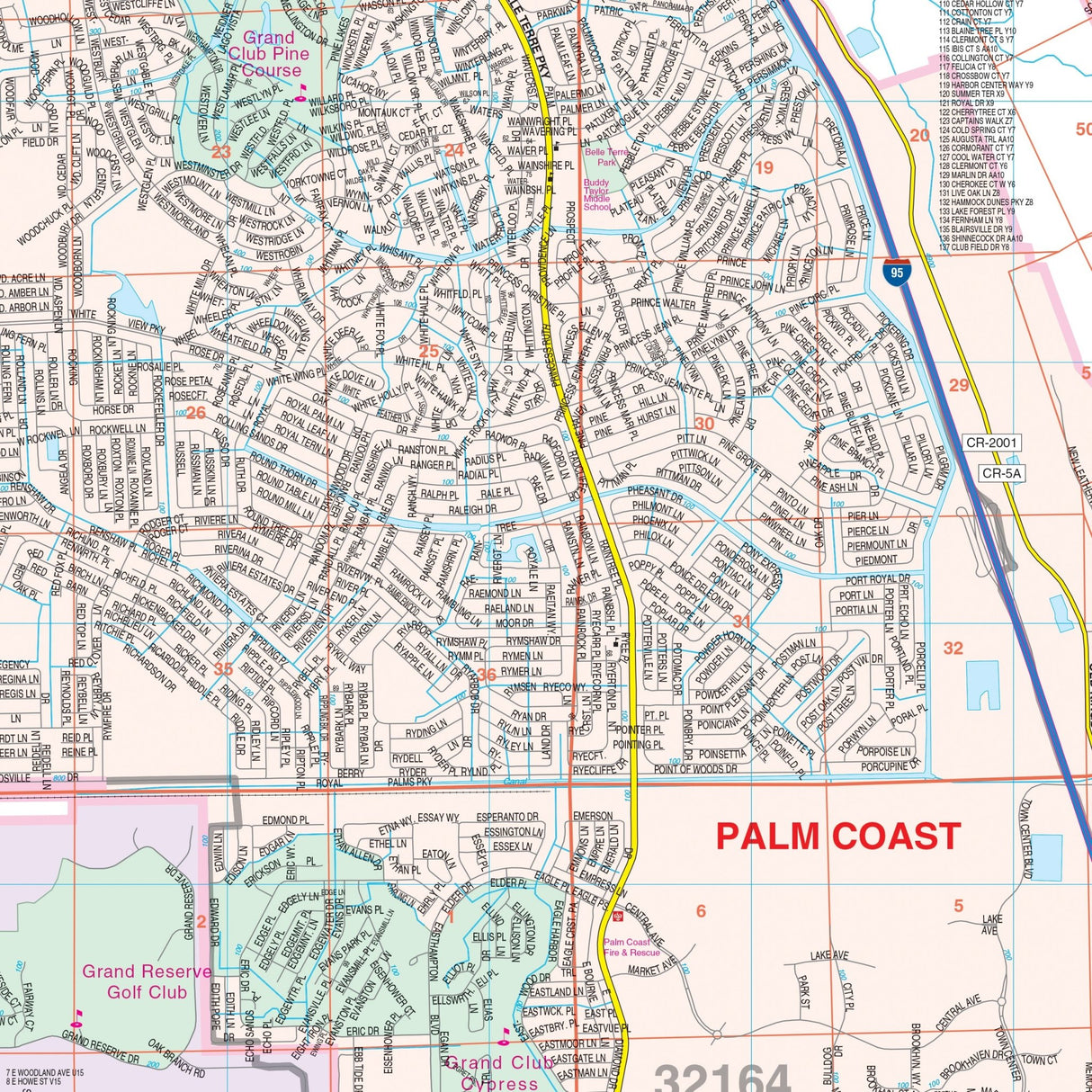Flagler County, FL Wall Map - KA-C-FL-FLAGLER-PAPER - Ultimate Globes