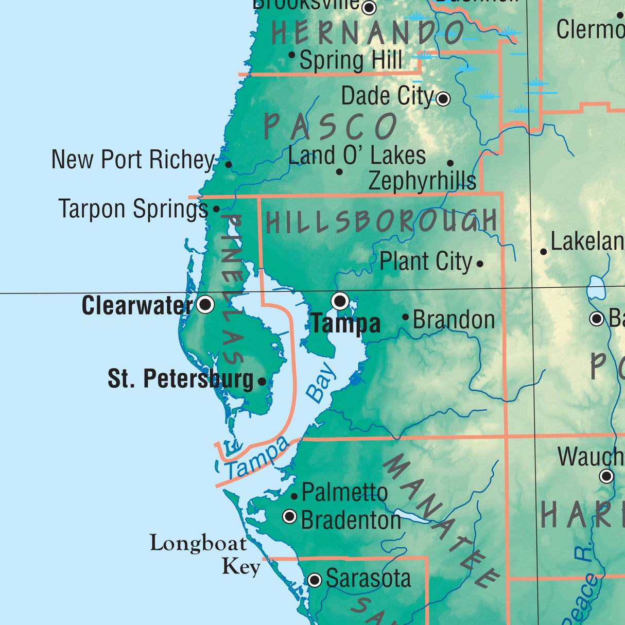 Florida Intermediate Thematic Wall Map - KA-S-FL-INTER-PAPER - Ultimate Globes