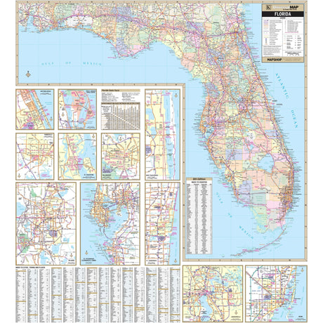 Florida State Wall Map - Ultimate Globes - POD - KA - S - FL - WALL - PAPER - Ultimate Globes