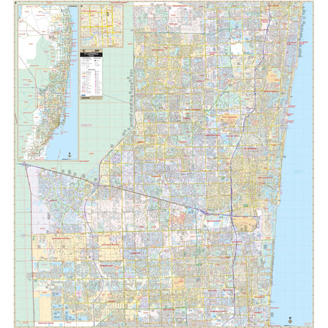 Fort Lauderdale & Broward County, FL Wall Map - Ultimate Globes - POD - KA - C - FL - FORTLAUDERDALE - PAPER - Ultimate Globes