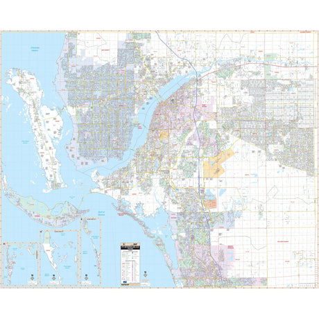 Fort Myers & Lee County, FL Wall Map - Ultimate Globes - POD - KA - C - FL - FORTMYERS - PAPER - Ultimate Globes