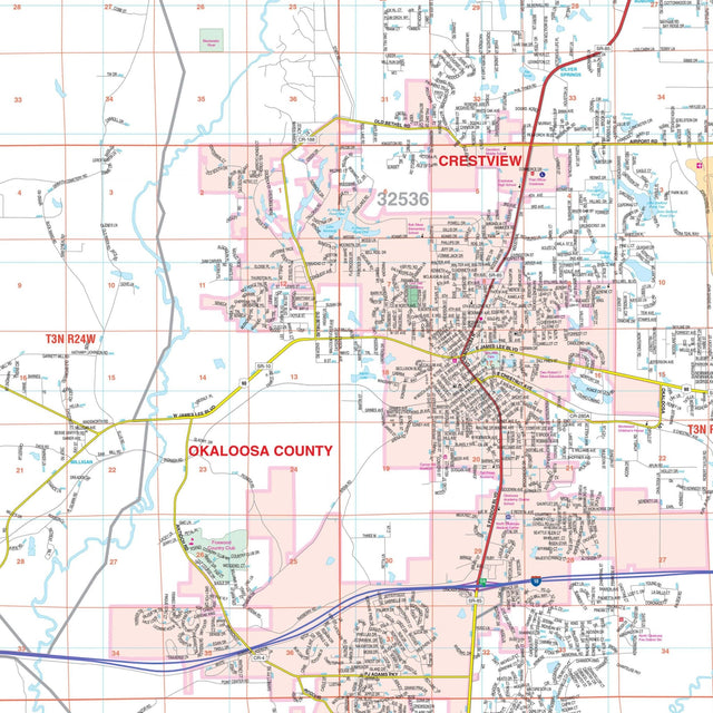 Fort Walton - Crestview FL Wall Map » Shop City & County Maps ...
