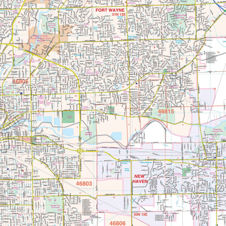 Fort Wayne & Allen County, IN Wall Map - Ultimate Globes - POD - KA - C - IN - FORTWAYNE - PAPER - Ultimate Globes