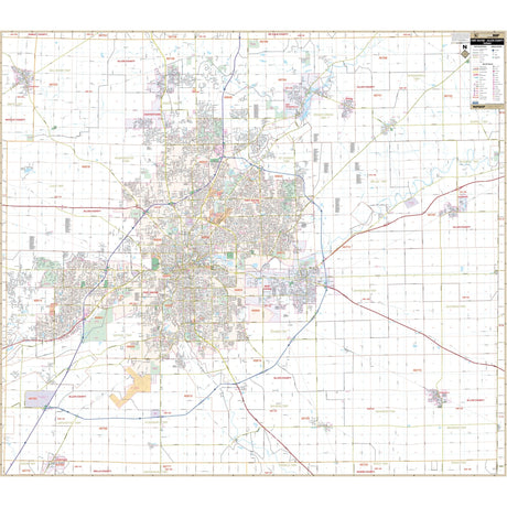 Fort Wayne & Allen County, IN Wall Map - KA-C-IN-FORTWAYNE-PAPER - Ultimate Globes