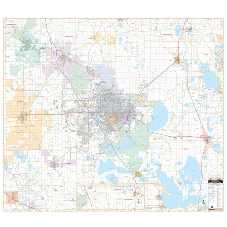 Gainesville & Alachua County, FL Wall Map - KA-C-FL-GAINESVILLE-PAPER - Ultimate Globes