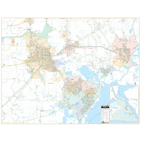 Golden Triangle, TX Wall Map - KA-C-TX-GOLDENTRIANGLE-PAPER - Ultimate Globes