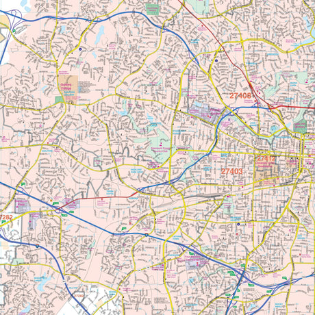 Greensboro, High Point, & Guilford County, NC Wall Map - Ultimate Globes - POD - KA - C - NC - GREENSBORO - PAPER - Ultimate Globes