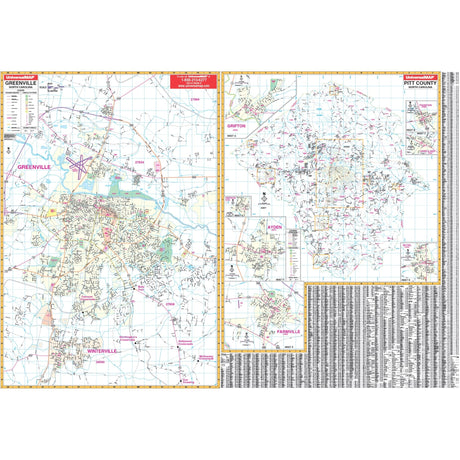 Greenville, NC Wall Map - Ultimate Globes - POD - KA - C - NC - GREENVILLE - PAPER - Ultimate Globes