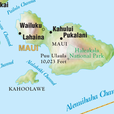 Hawaii Shaded Relief State Wall Map - Ultimate Globes - POD - KA - S - HI - SHR - 38X31 - PAPER - Ultimate Globes