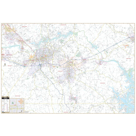 Hickory, NC Wall Map - Ultimate Globes - POD - KA - C - NC - HICKORY - PAPER - Ultimate Globes