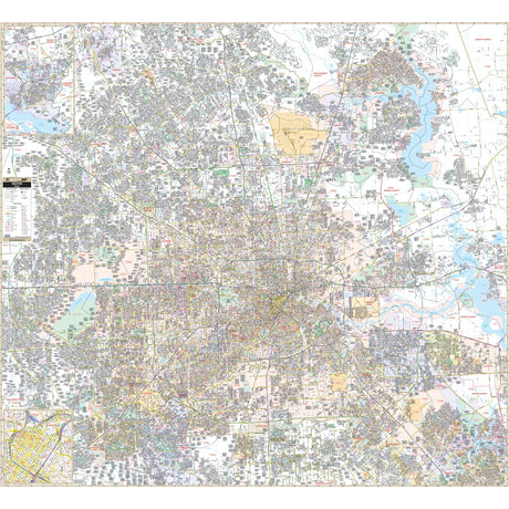 Houston, TX Wall Map - Ultimate Globes - POD - KA - C - TX - HOUSTON - LAMINATED - Ultimate Globes